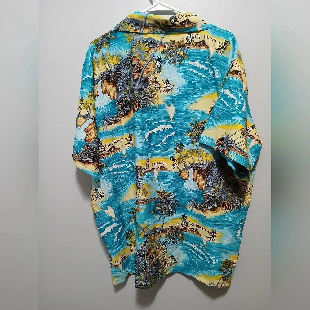 Men's XL Caribbean Short Sleeve Shirt Resortwear Tropical Vacation - Picture 7 of 7